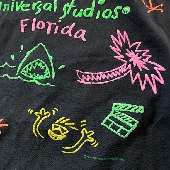 Vintage Universal Studios Florida T-Shirt Black Single Stitch - Picture 5 of 5